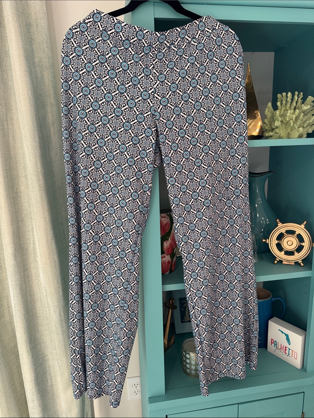 Jude Connaly Women's Blue Patterned Pants Large EUC